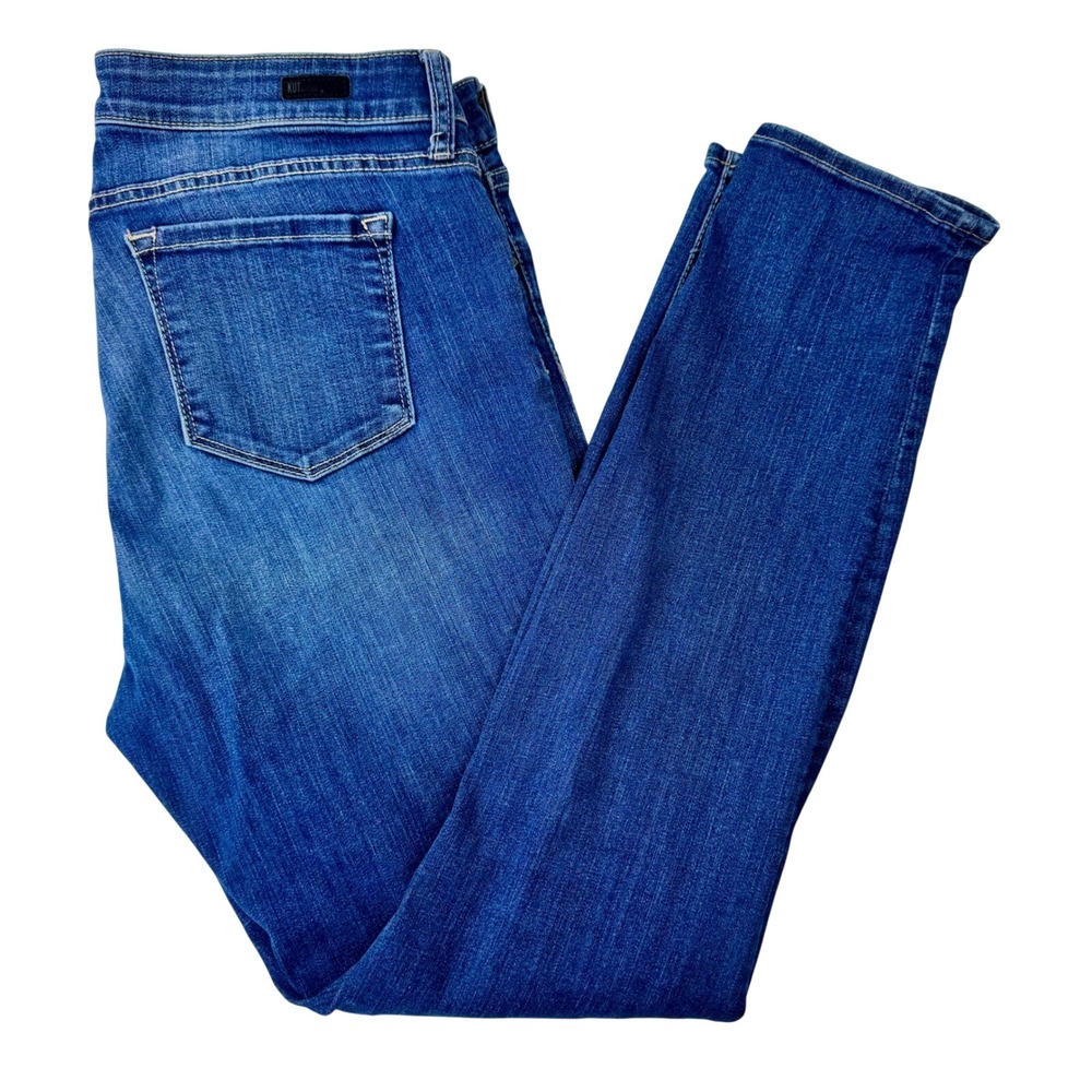 KUT from the Kloth Toothpick Skinny Jeans Blue Wash‎ Distressed Size 16